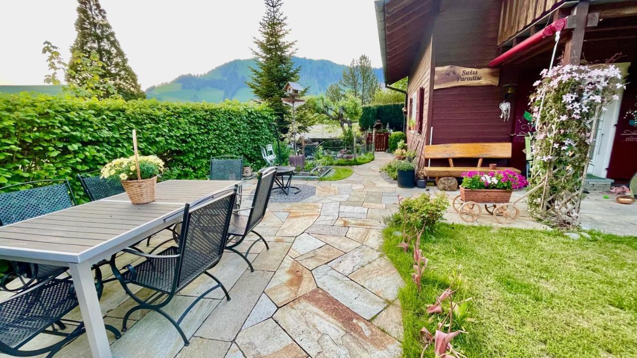 The Swiss Paradise 2 Apartment With Garden, Whirlpool, And Mountain Panorama Wirzweli Eksteriør billede
