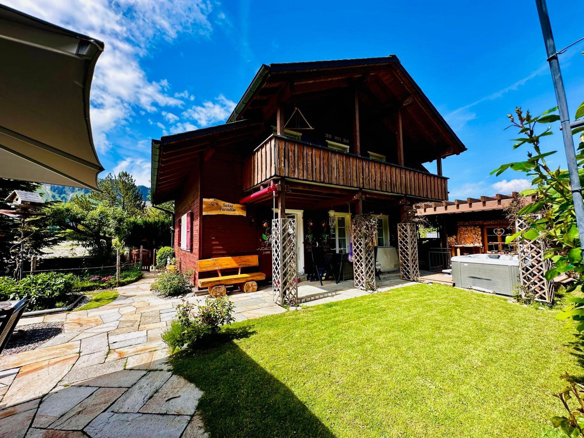 The Swiss Paradise 2 Apartment With Garden, Whirlpool, And Mountain Panorama Wirzweli Eksteriør billede